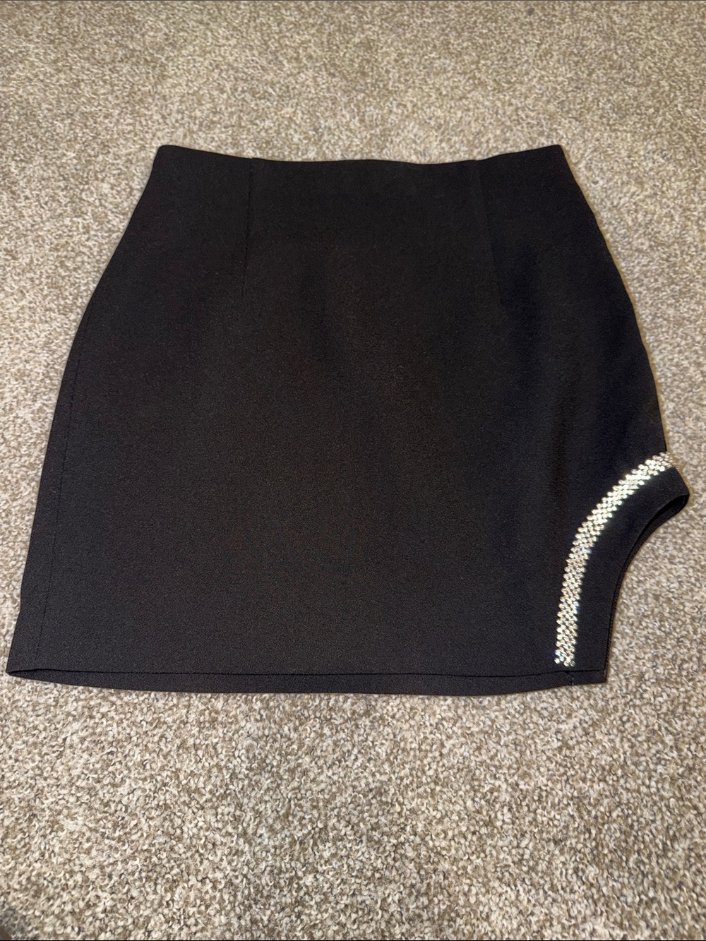 Zara Black Mini Skirt with Rhinestone Curve